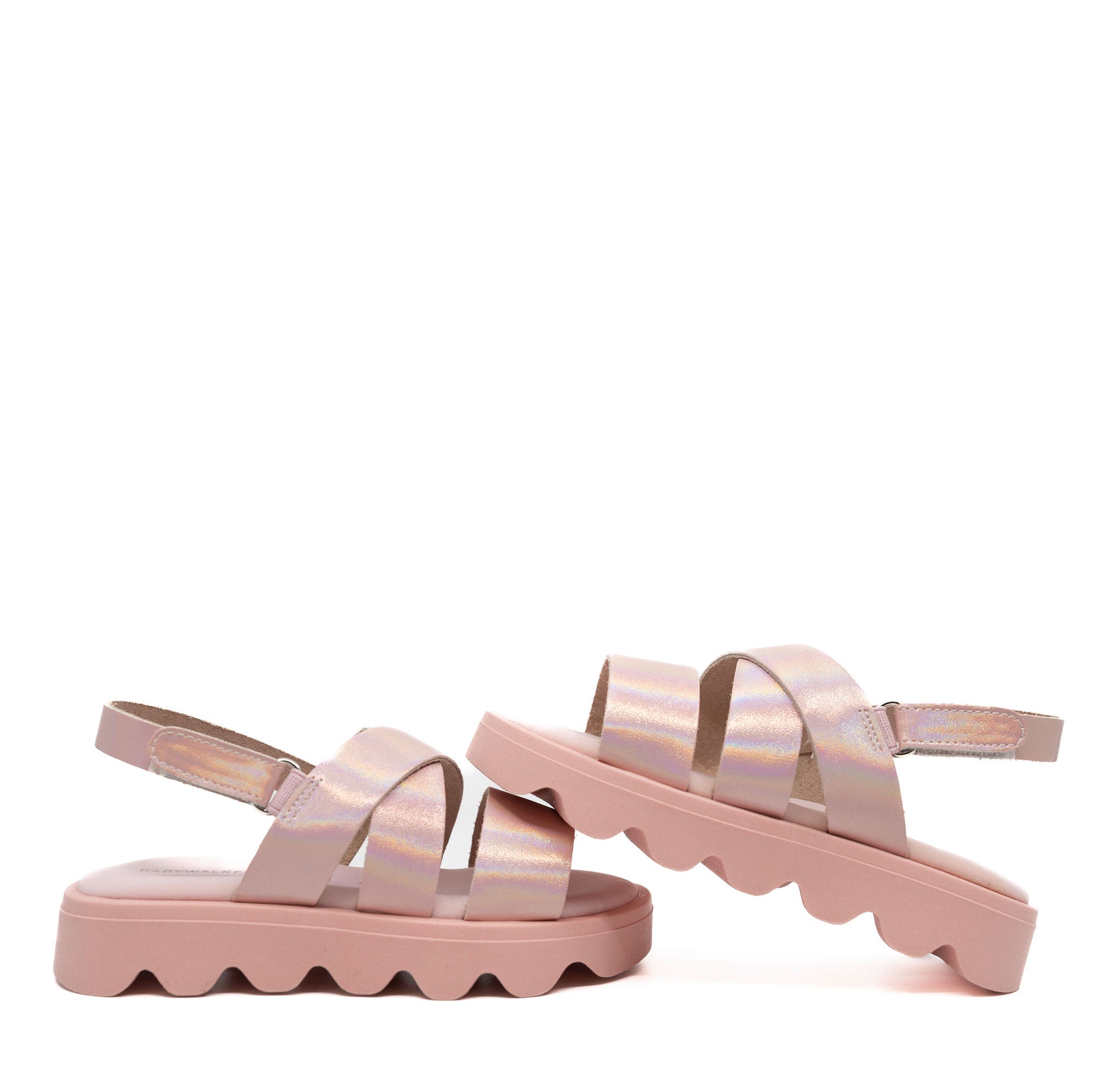 Babywalker Pink Iridescent Velcro Sandal-Tassel Children Shoes
