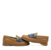LMDI Tan and Navy Buckle Loafer-Tassel Children Shoes