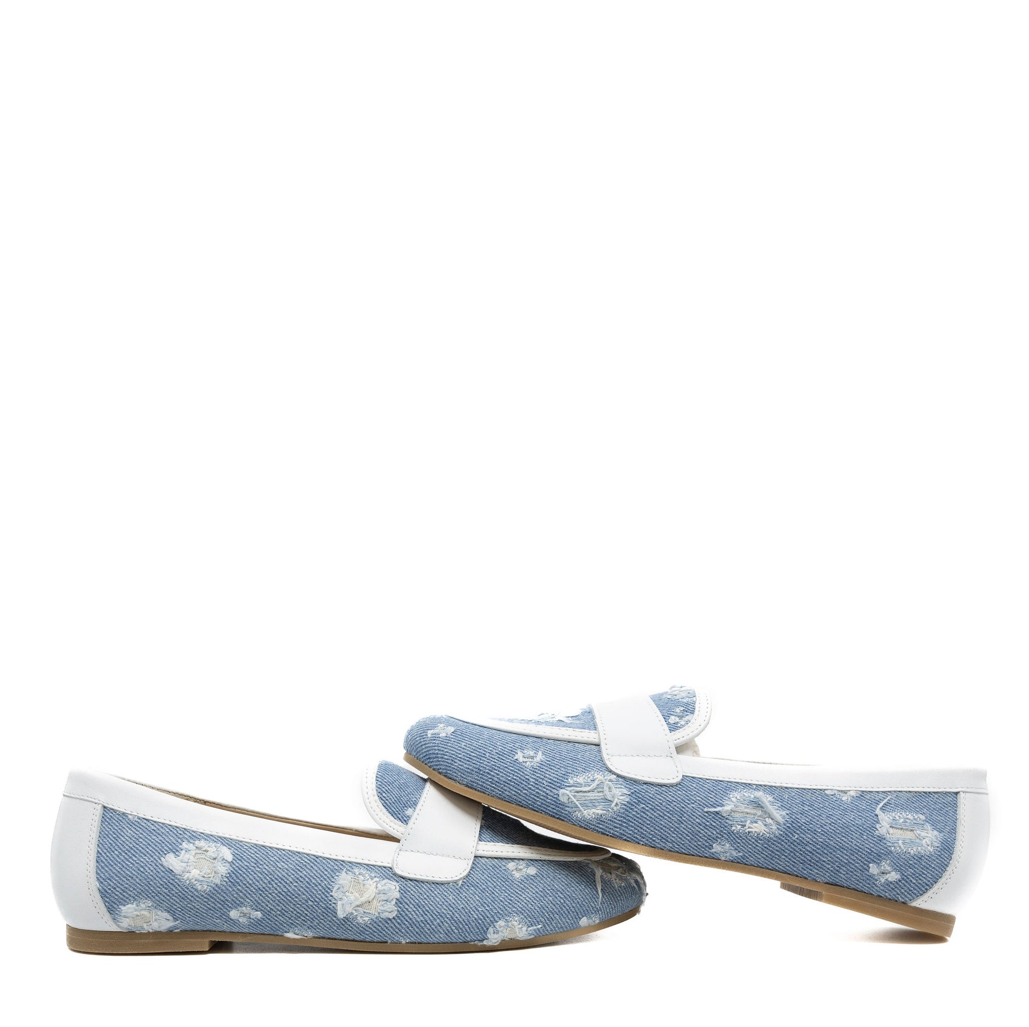 Manuela Denim Stone Wash Loafer-Tassel Children Shoes