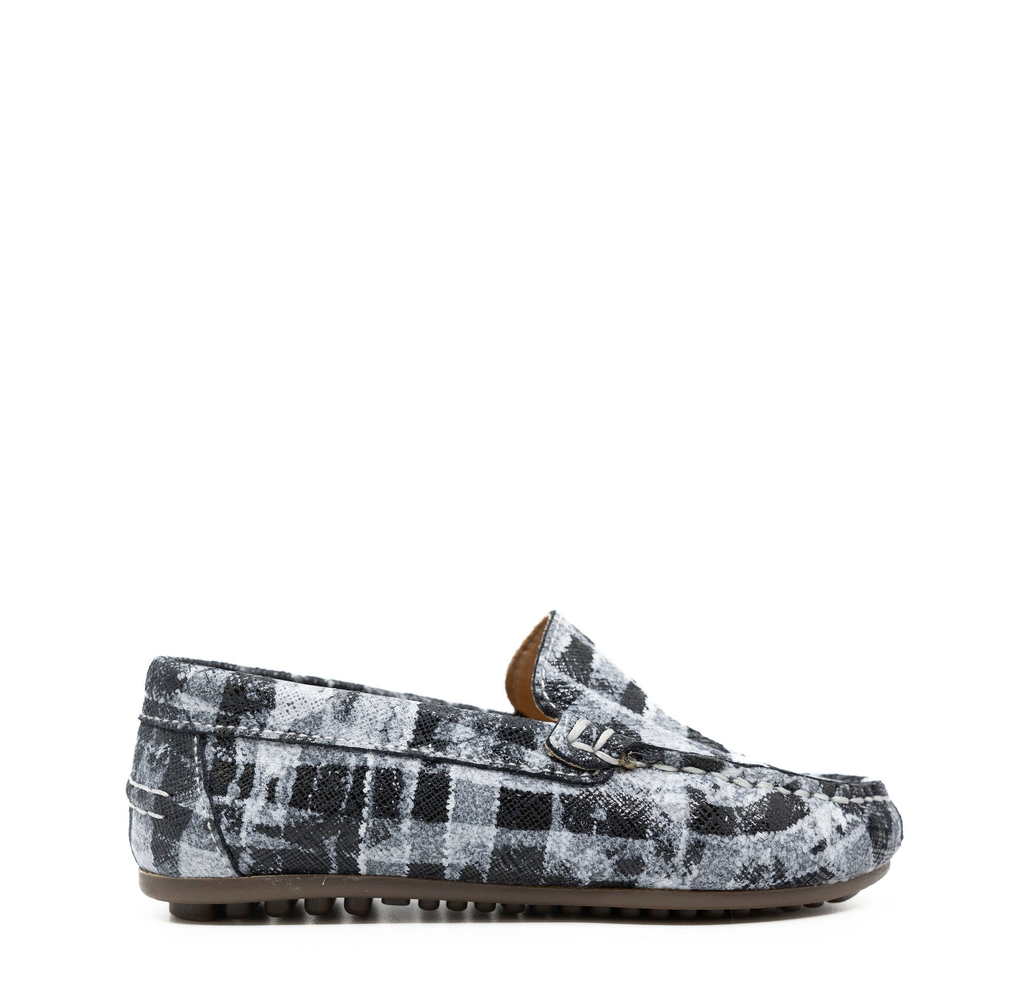 LMDI Checkered Brushed Loafer-Tassel Children Shoes