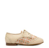 LMDI Beige Plaid Wingtip Oxford-Tassel Children Shoes