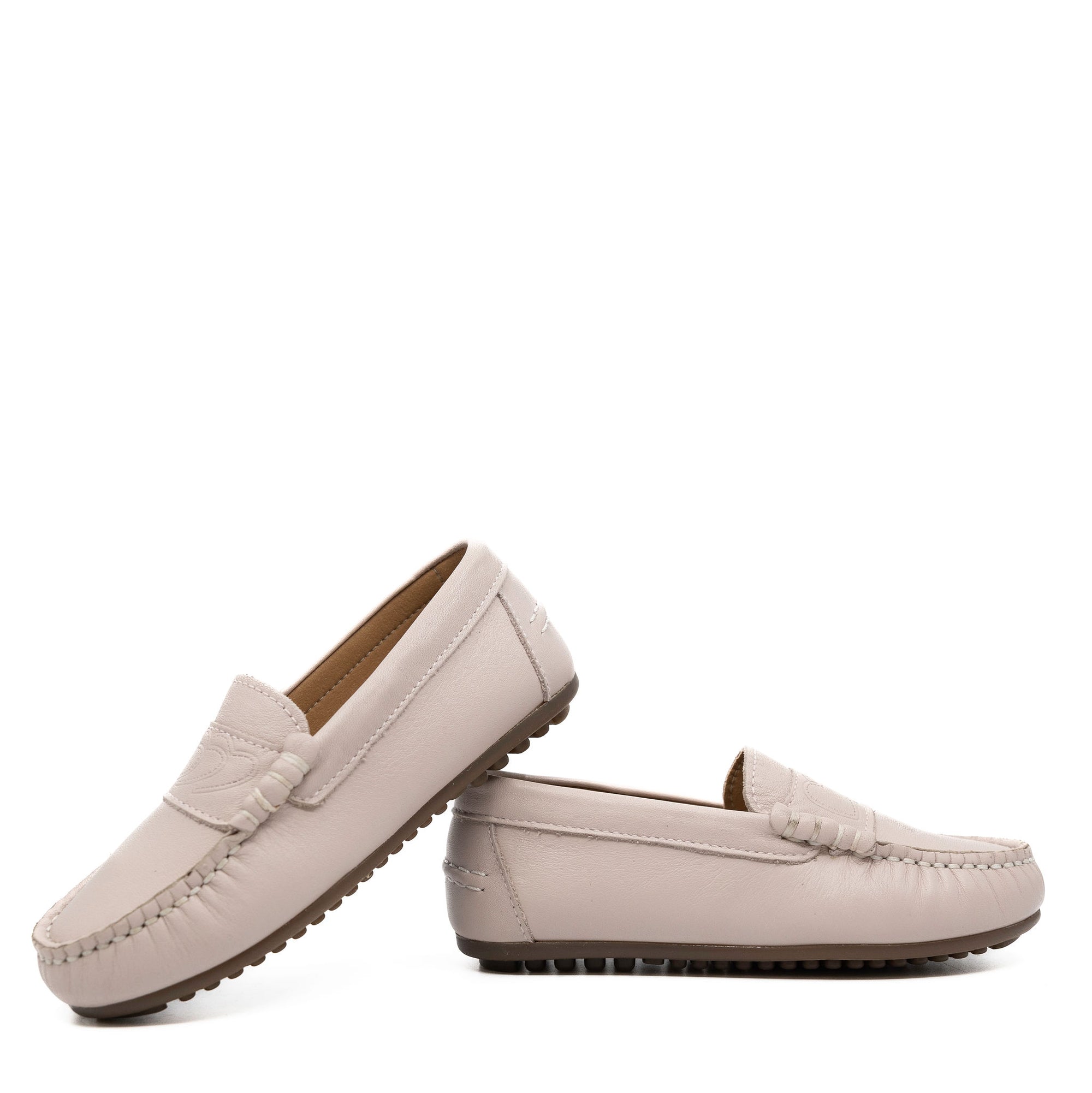 LMDI Pink Heart Stamp Penny Loafer-Tassel Children Shoes