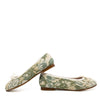 LMDI Green Jacquard Bow Ballet Flat-Tassel Children Shoes