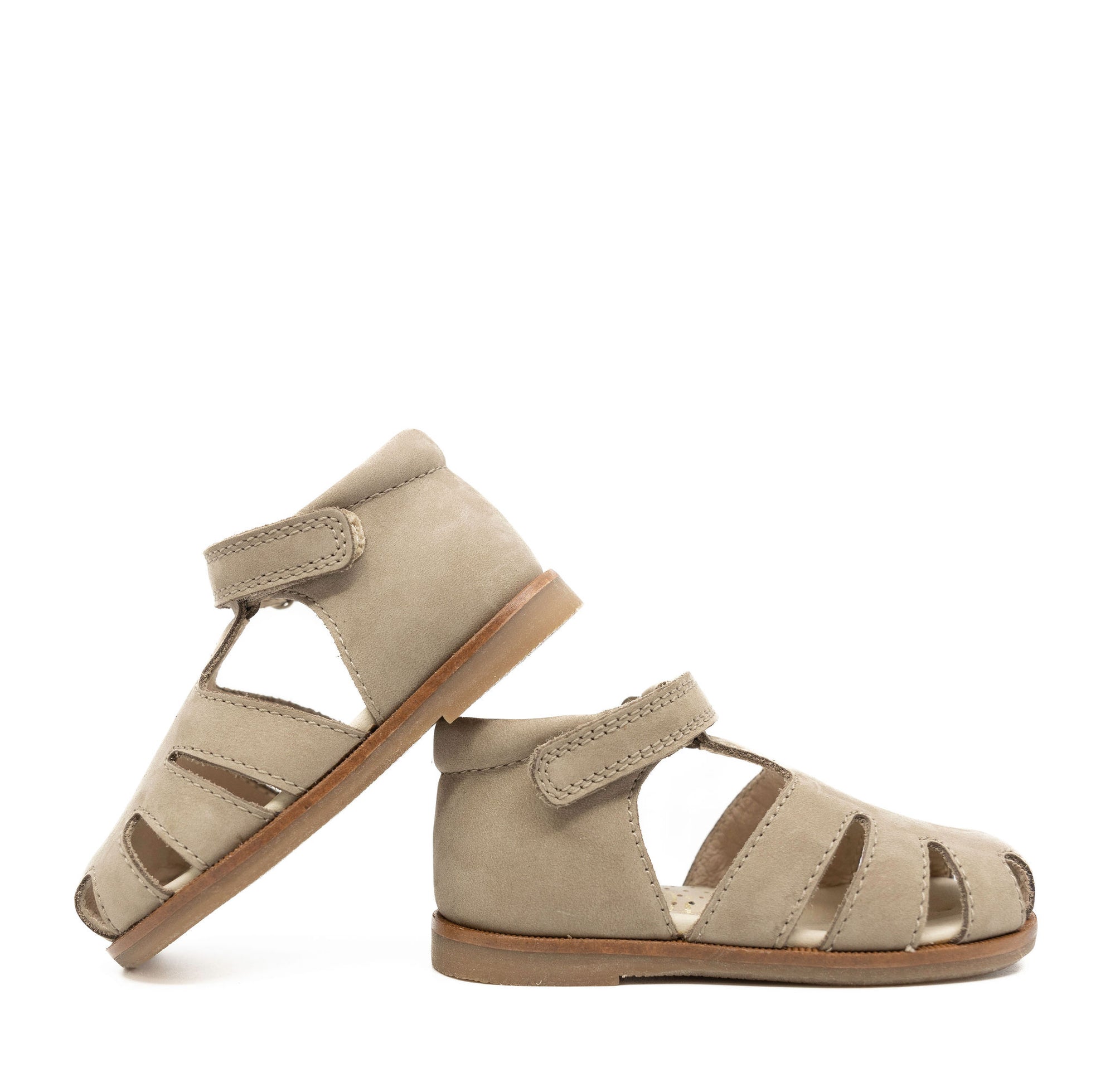 Beberlis Taupe Nubuck Closed Toe Baby Sandal-Tassel Children Shoes