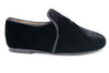 Papanatas Black Velvet Smoking Loafer-Tassel Children Shoes