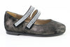 Papanatas Black Shimmer Pearl Double Strap Mary Jane-Tassel Children Shoes