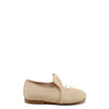 Papanatas Beige Linen Embroidered Smoking Loafer-Tassel Children Shoes