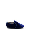Papanatas Royal Blue Velvet Snake Smoking Loafer-Tassel Children Shoes