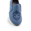 Papanatas Indigo Linen Lion Smoking Loafer-Tassel Children Shoes
