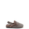Papanatas Taupe Wool Fur Snake Mule-Tassel Children Shoes