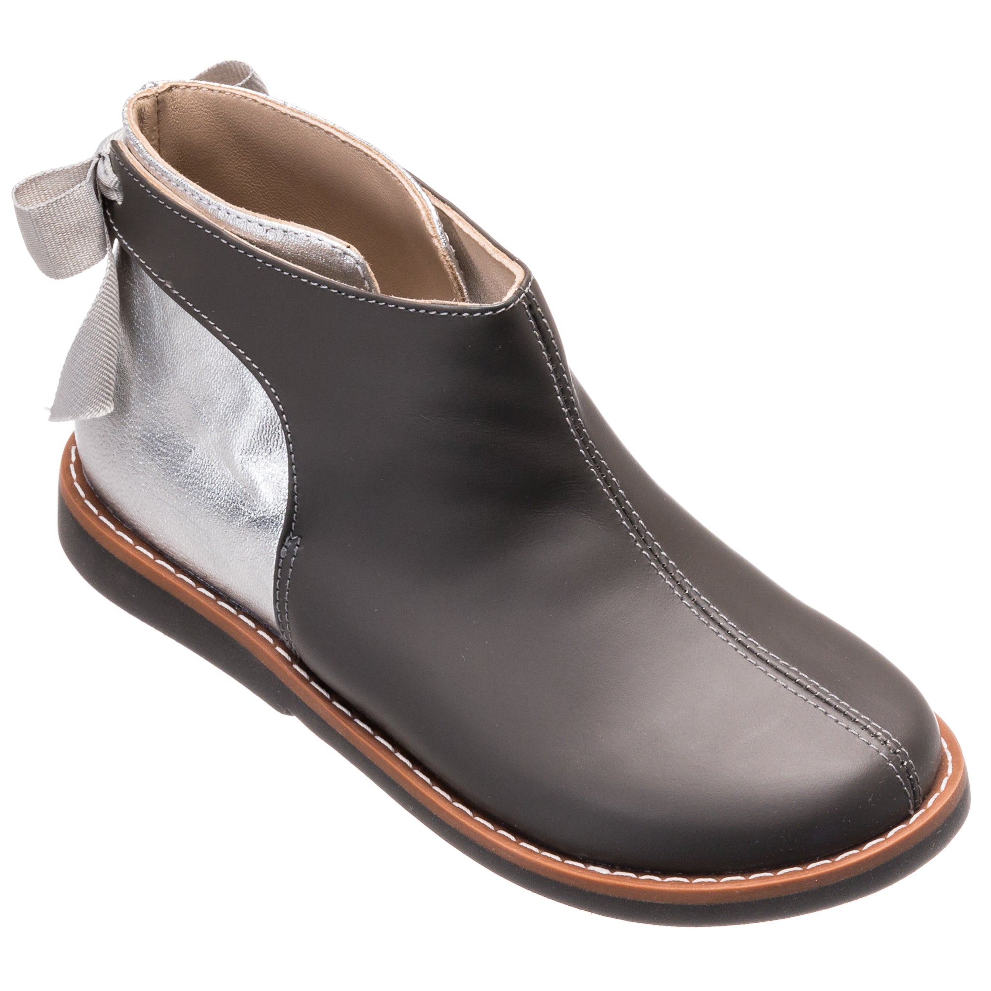 Elephantito Gray Bow Bootie-Tassel Children Shoes