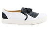Papanatas Black and White Tassel Sneaker-Tassel Children Shoes