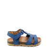 Papanatas Navy Linen Cork Sandal-Tassel Children Shoes