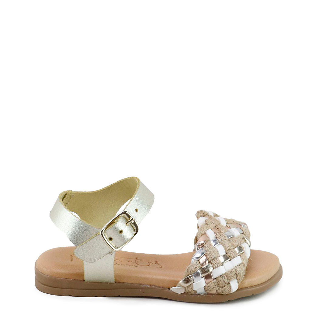 Papanatas Wicker Weave Sandal-Tassel Children Shoes