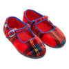 Bonton Red Plaid Mary Jane-Tassel Children Shoes