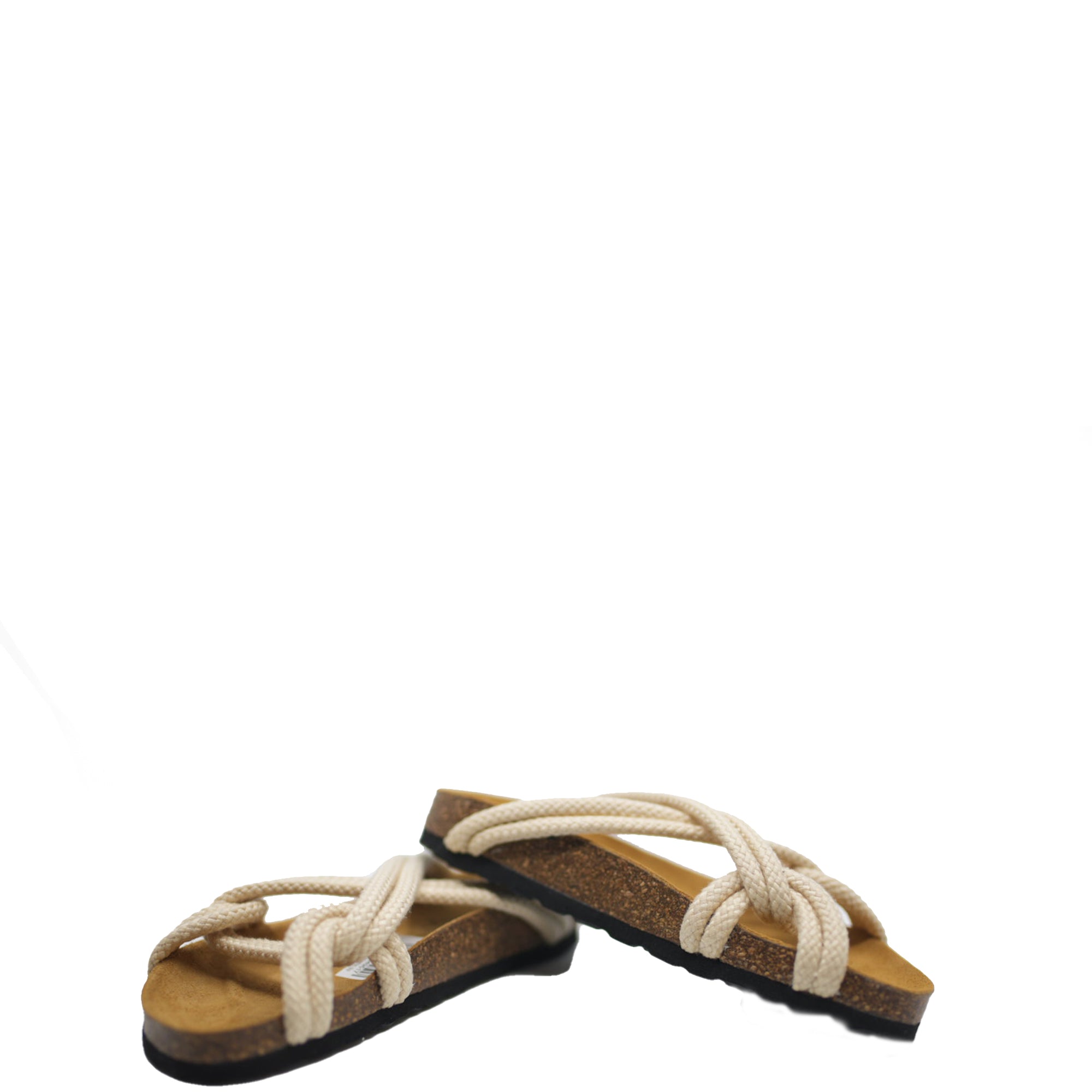Tocoto White Rope Slide-Tassel Children Shoes