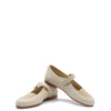 Blublonc Beige Quilted Elastic Mary Jane-Tassel Children Shoes