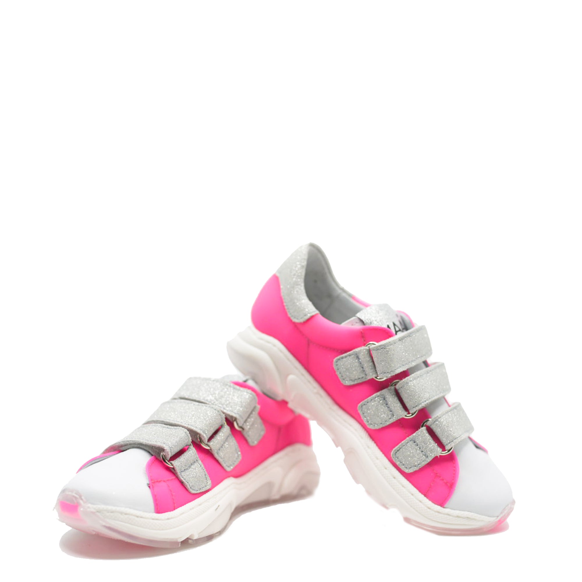 MAA Neon Pink Velcro Sneaker-Tassel Children Shoes