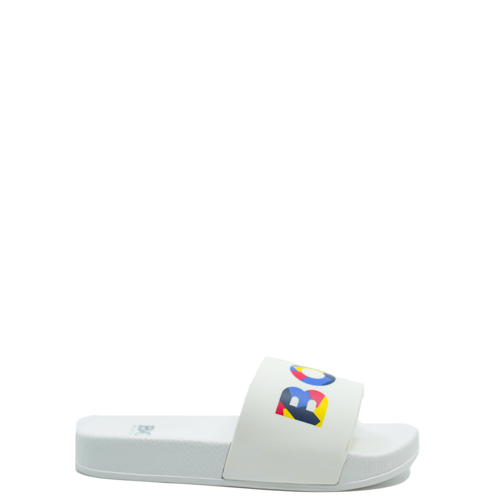 Hugo Boss White Multi Logo Slide-Tassel Children Shoes