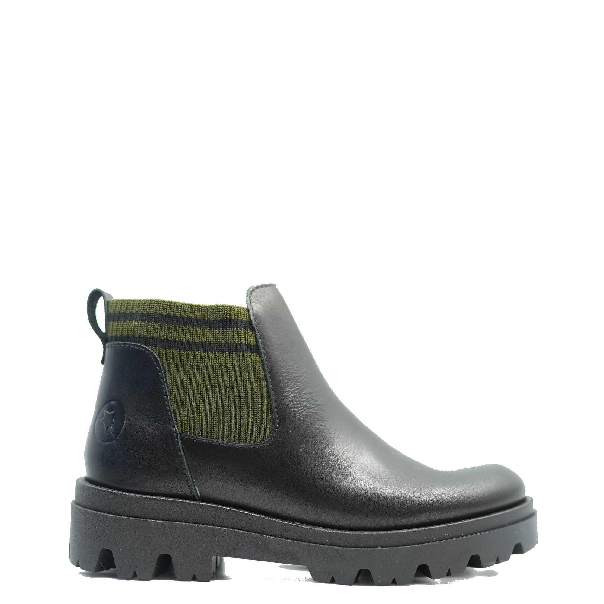 LMDI Black and Hunter Elastic Combat Boot-Tassel Children Shoes