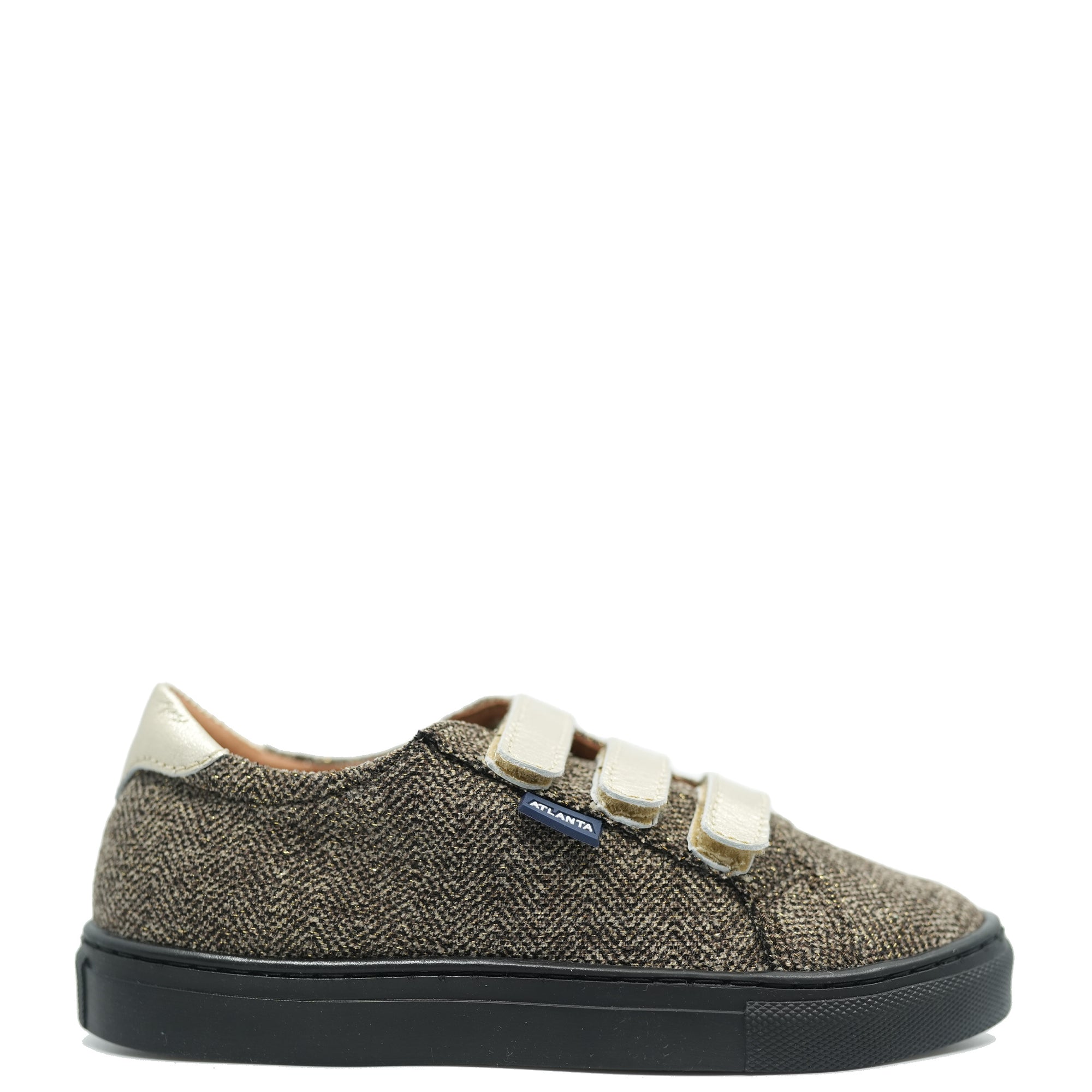 Atlanta Mocassin Brown Chevron Triple Velcro Sneaker-Tassel Children Shoes