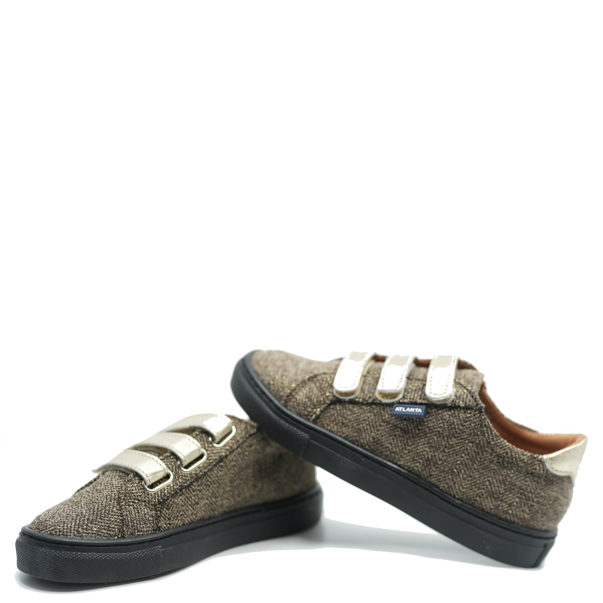 Atlanta Mocassin Brown Chevron Triple Velcro Sneaker-Tassel Children Shoes