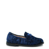 Beberlis Navy Velvet Elastic Penny Loafer-Tassel Children Shoes