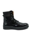 Atlanta Mocassin Black Croc Patent Boot-Tassel Children Shoes