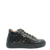 Atlanta Mocassin Black and Gold Star Mid Top Sneaker-Tassel Children Shoes