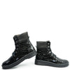 Atlanta Mocassin Black Croc Patent Boot-Tassel Children Shoes