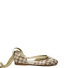 Confetti Brown Gingham Velvet Ankle Strap Mary Jane-Tassel Children Shoes
