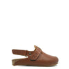 Pepe Cognac Stamped Leather Clog-Tassel Children Shoes