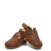 Pepe Cognac Stamped Leather Clog-Tassel Children Shoes