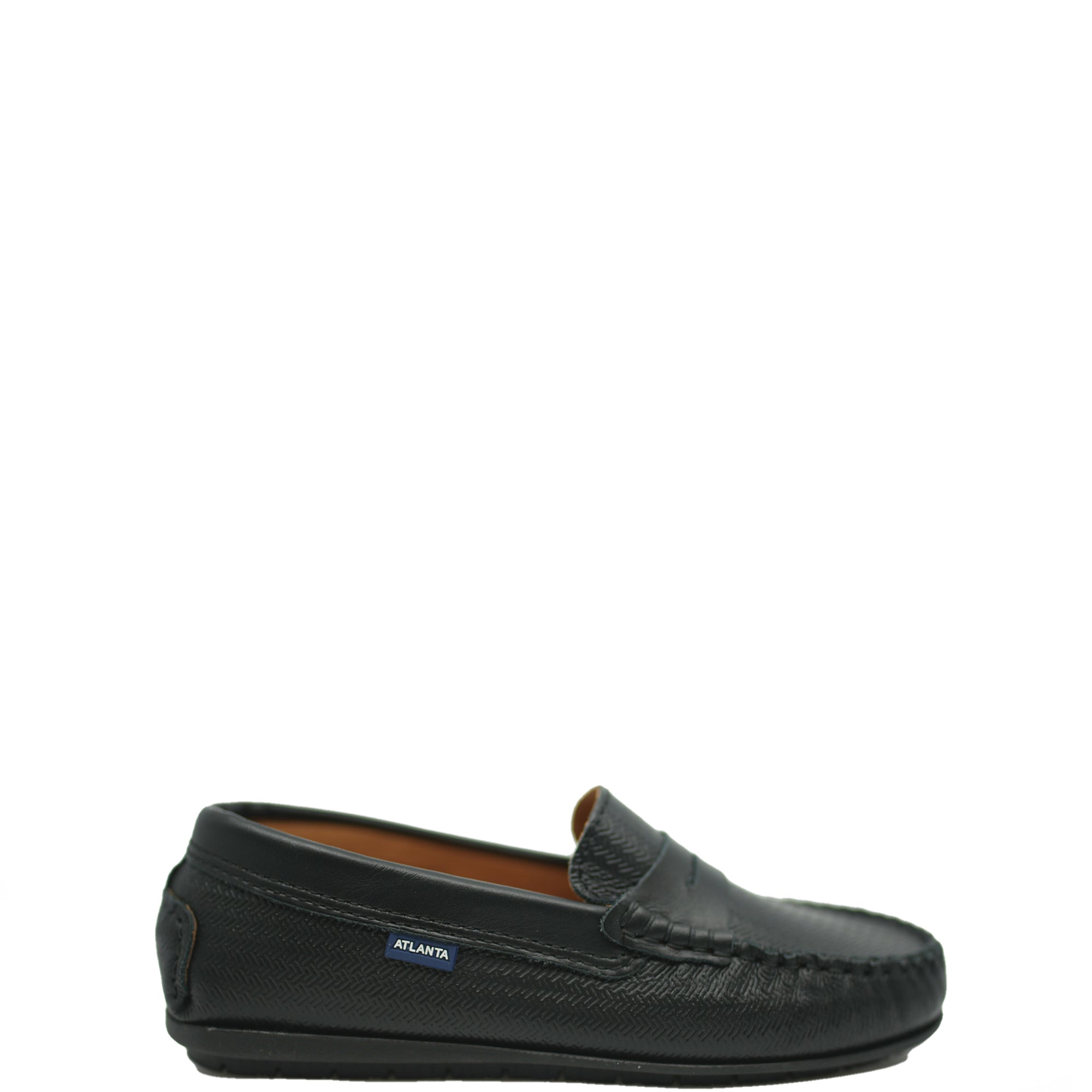 Atlanta Mocassin Black Weave Penny Loafer-Tassel Children Shoes