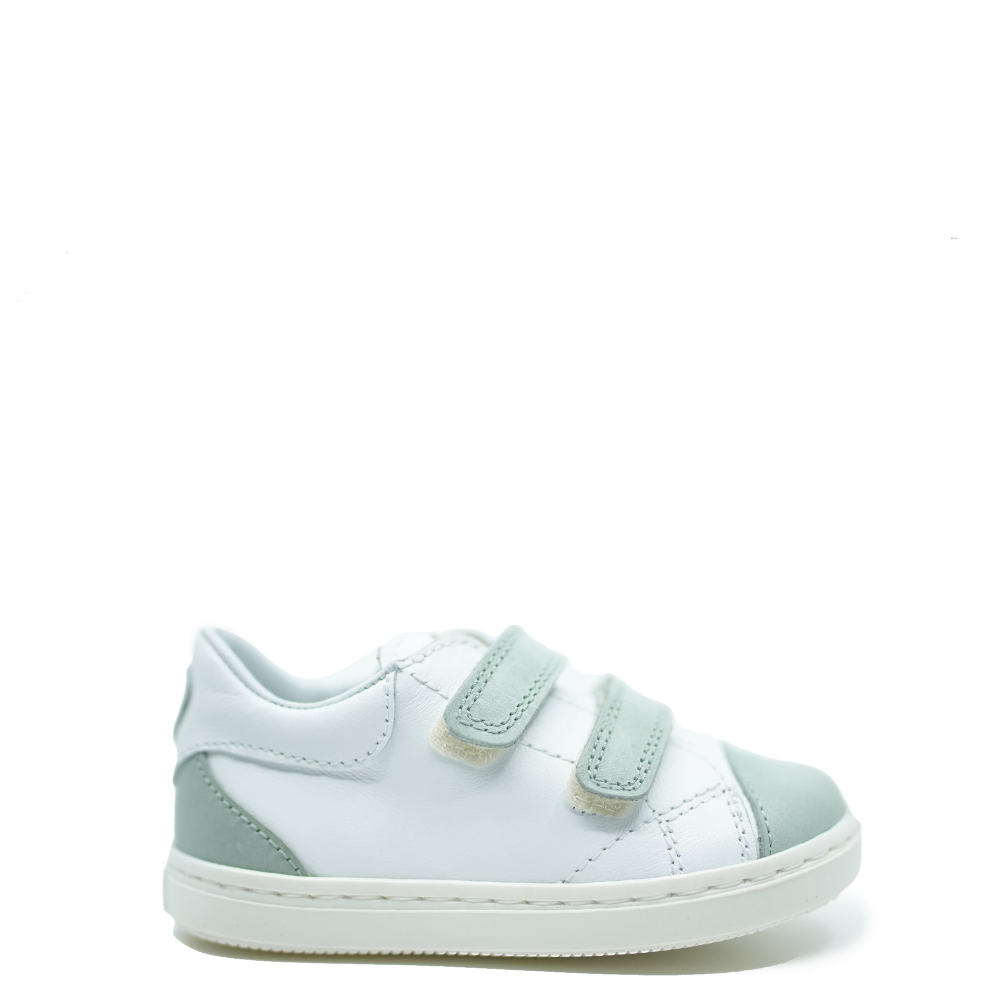 Beberlis White and Mint Velcro Sneaker-Tassel Children Shoes