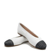 Beberlis White and Black Rope Flat-Tassel Children Shoes
