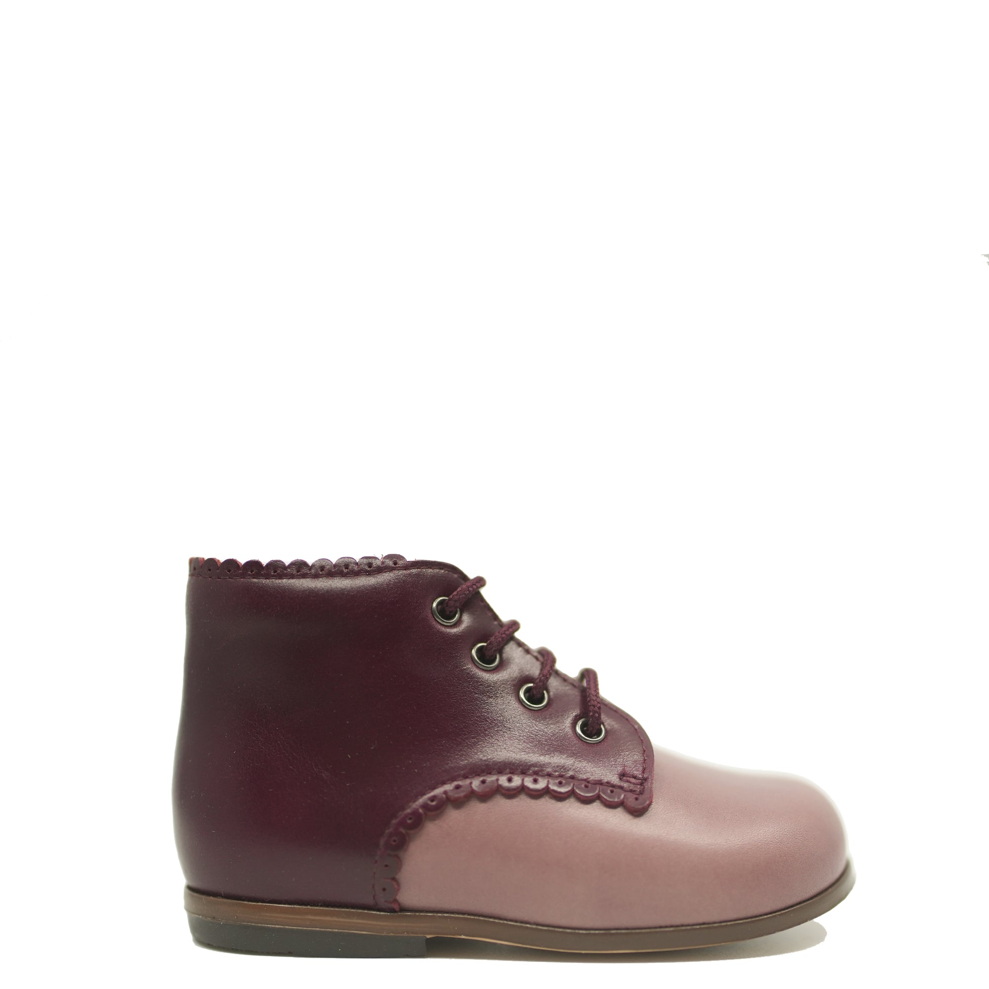 Beberlis Rose Two Tone Scalloped Baby Bootie-Tassel Children Shoes