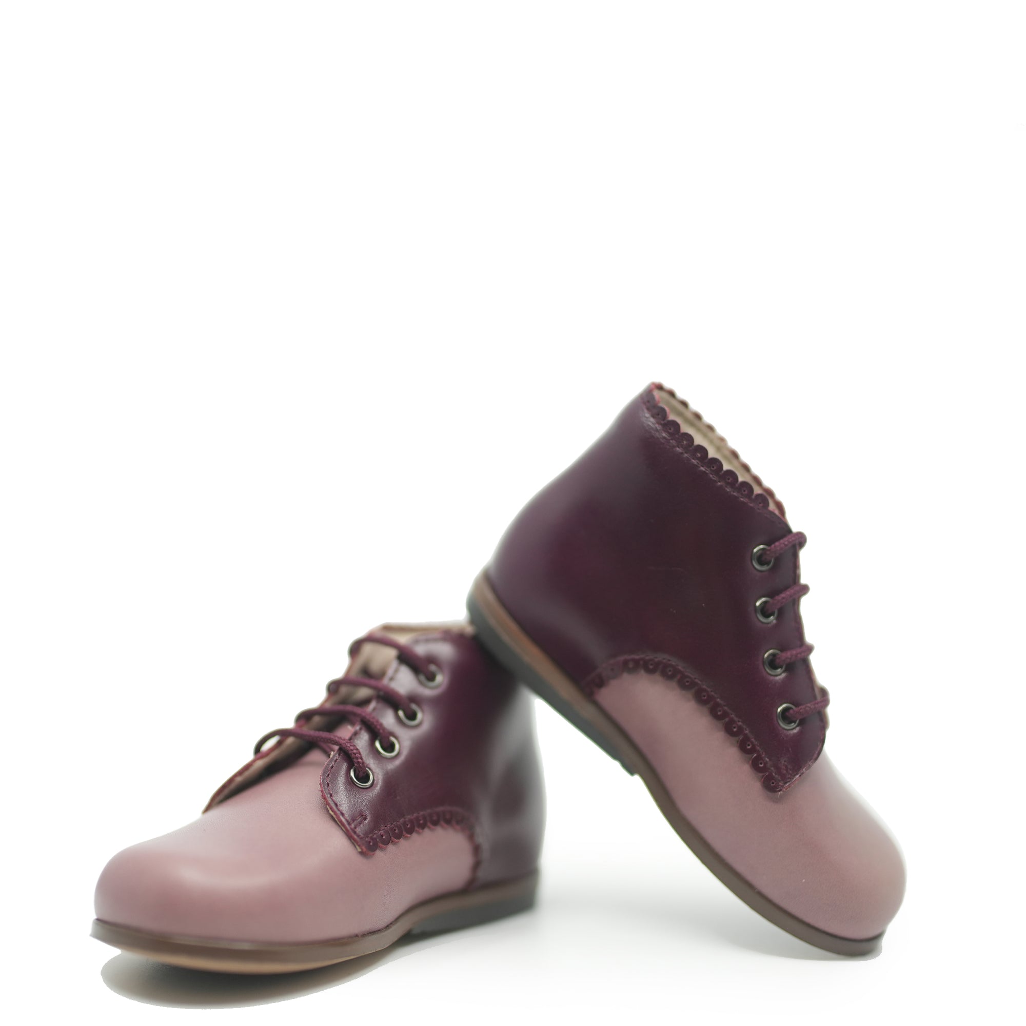 Beberlis Rose Two Tone Scalloped Baby Bootie-Tassel Children Shoes