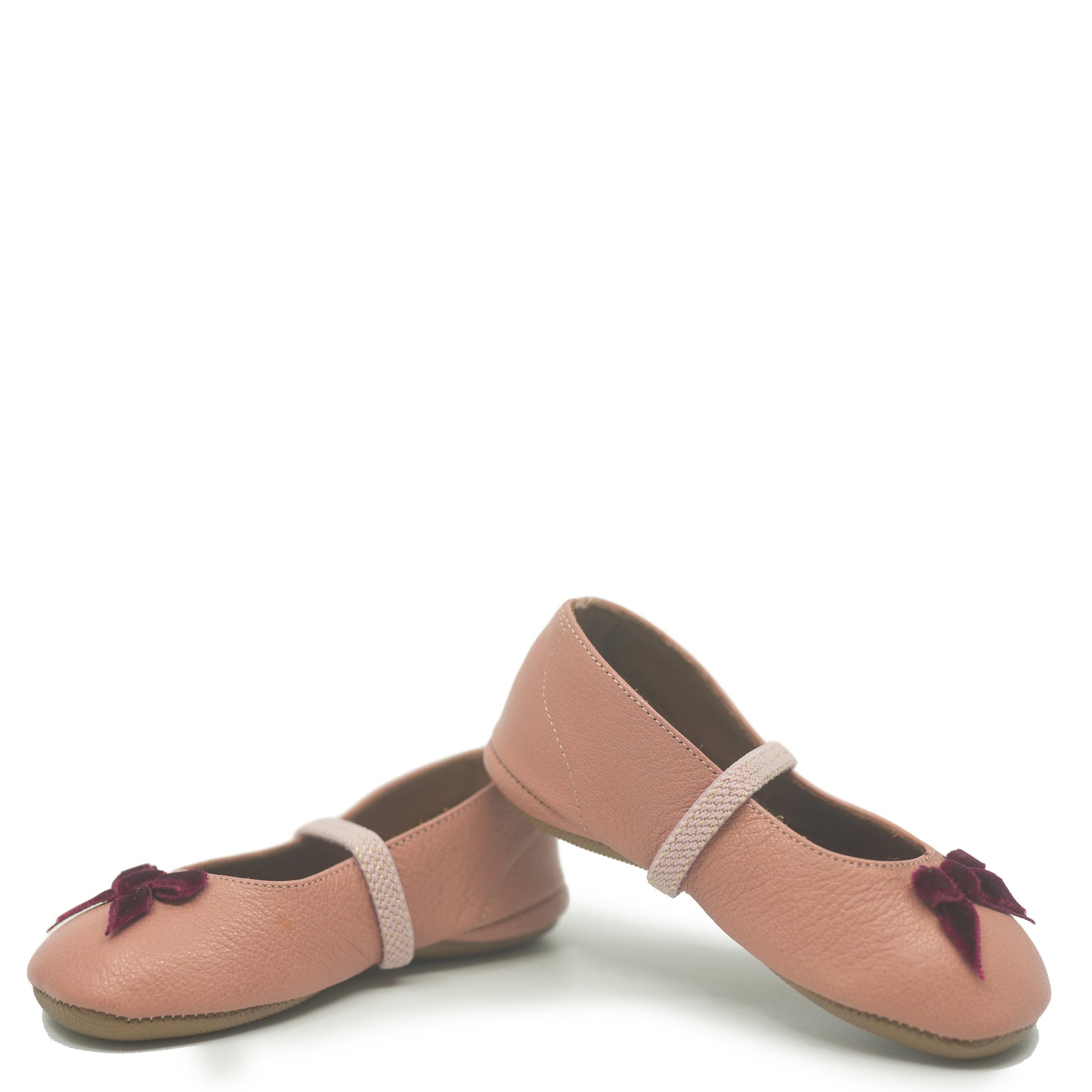 Pepe Rose and Wine Bow Baby Loafer-Tassel Children Shoes