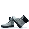 Atlanta Mocassin Black and White Chevron Fur Boot-Tassel Children Shoes