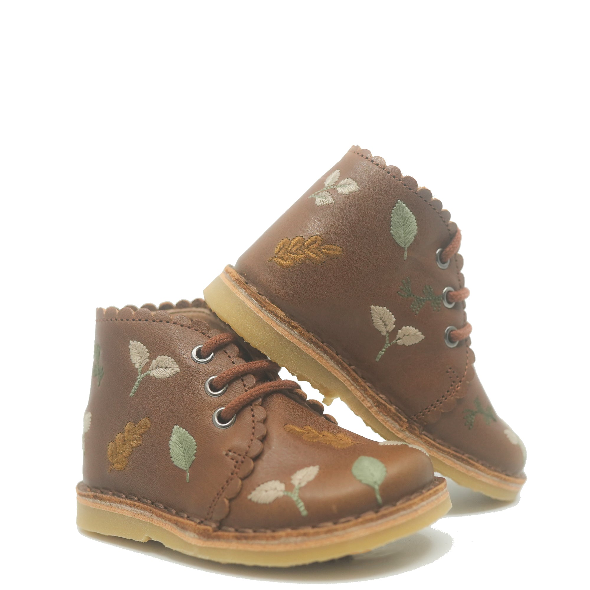 Petit Nord Brown Autumn Leaves Baby Bootie-Tassel Children Shoes