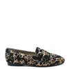 Spain+Co Black and Rose Floral Penny Loafer-Tassel Children Shoes