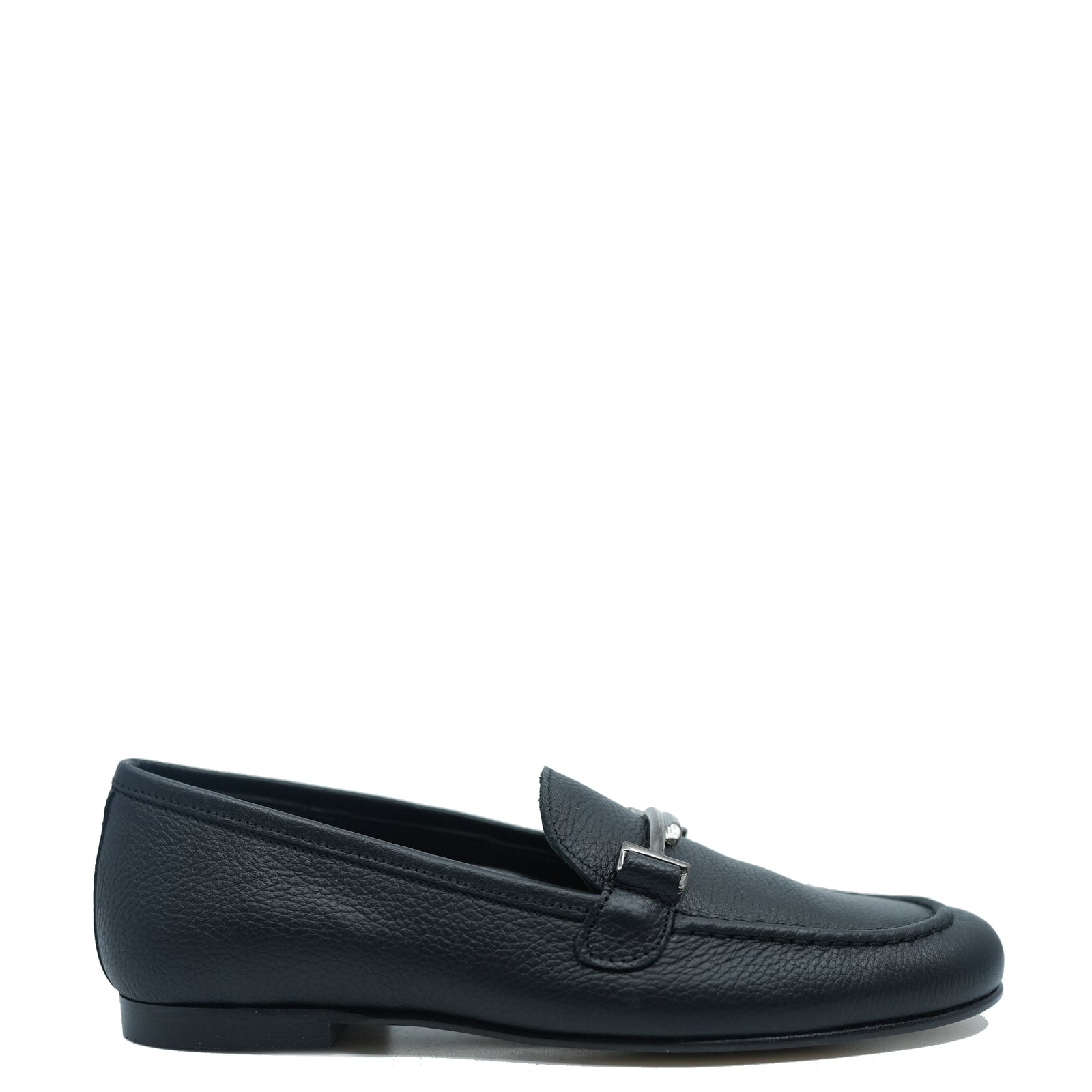 Brunellis Black Pebbled Buckle Dress Shoe-Tassel Children Shoes