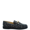 Brunellis Black Mixed Fabric Chain Loafer-Tassel Children Shoes