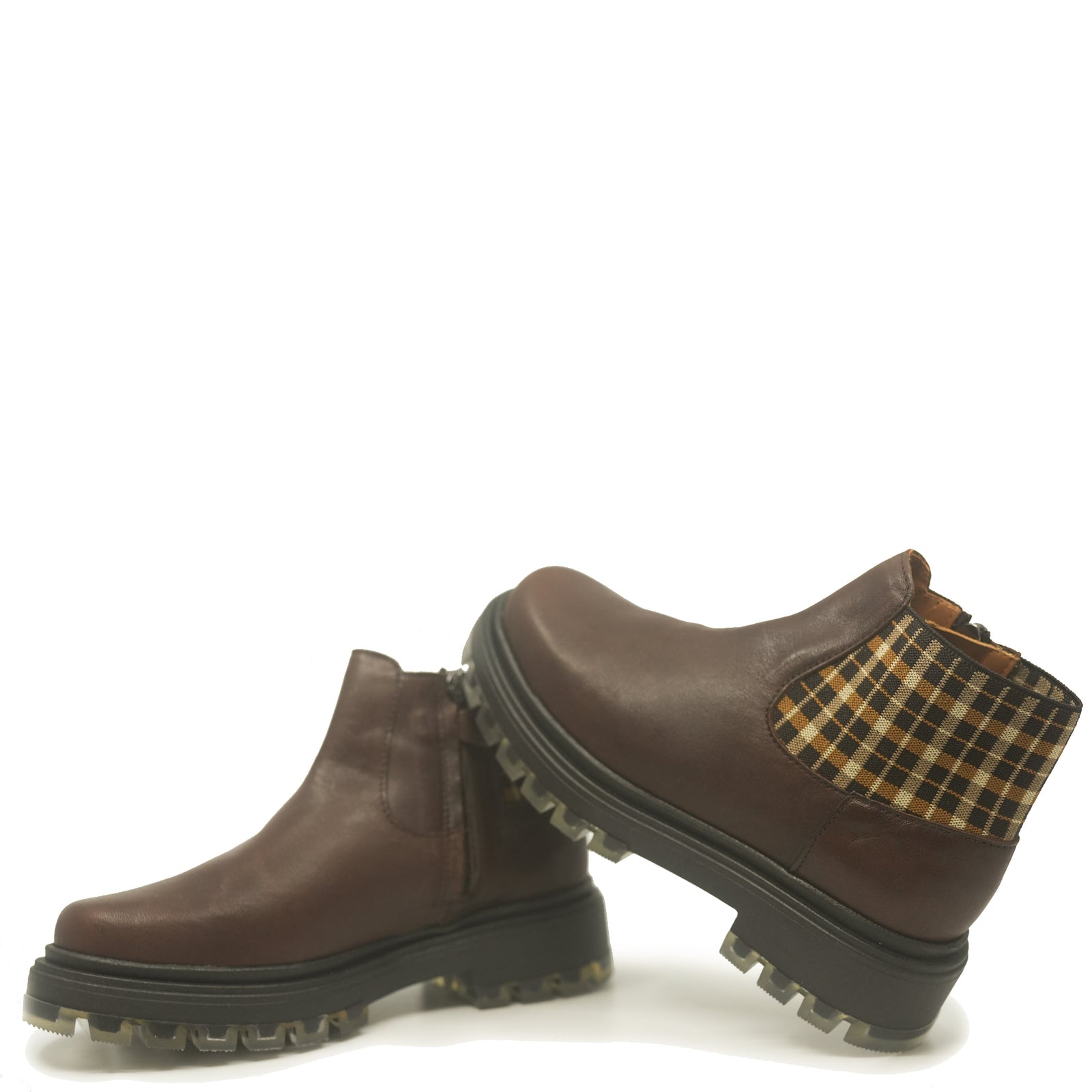 Papanatas Chocolate Zipper Chunky Bootie-Tassel Children Shoes