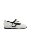 Blublonc White Velvet Lace Wingtip Mary Jane-Tassel Children Shoes