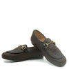 Manuela Brown Textured Buckle Loafer-Tassel Children Shoes