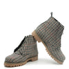 Blublonc Taupe Wool Plaid Zipper Bootie-Tassel Children Shoes