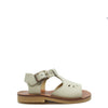 Young Soles Cream Leather Sandal-Tassel Children Shoes