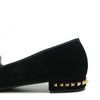 Spain+Co Black Velvet Studded Heel Flat-Tassel Children Shoes